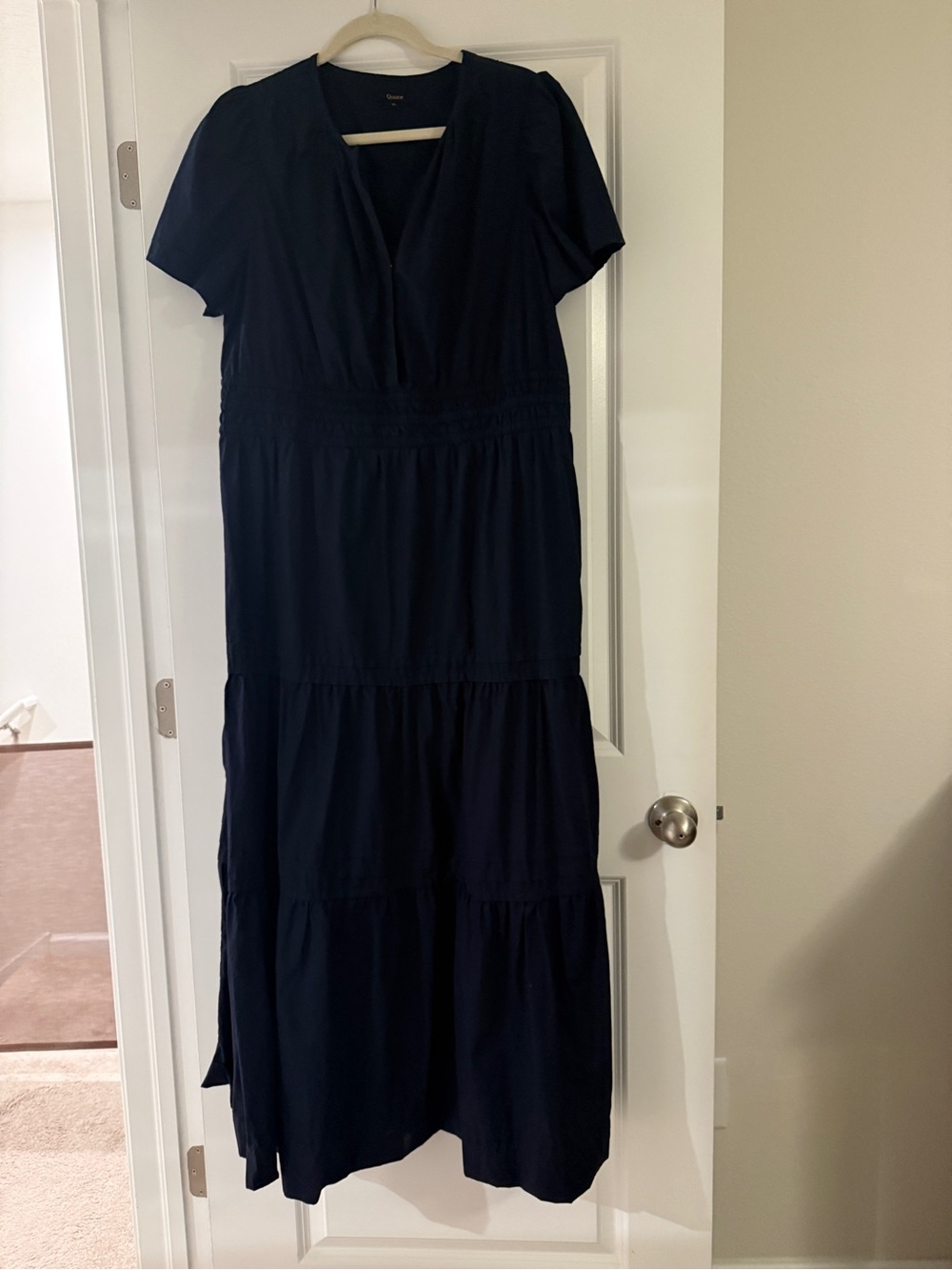 Women’s Navy Tiered Midi Dress - Unbranded